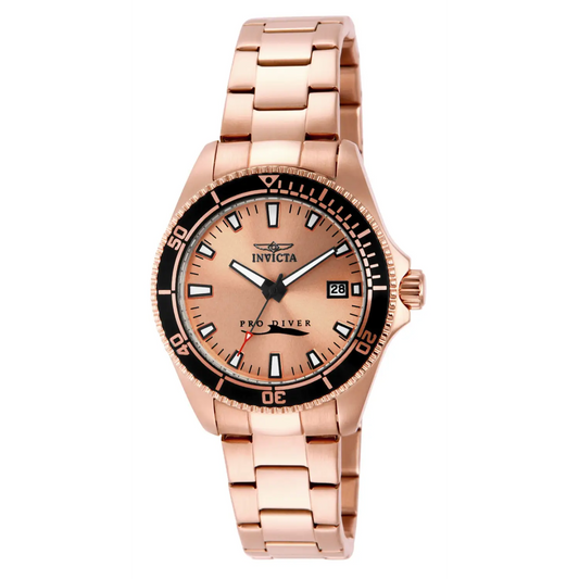Invicta Women’s Pro Diver Quartz 100m Rose Gold Stainless