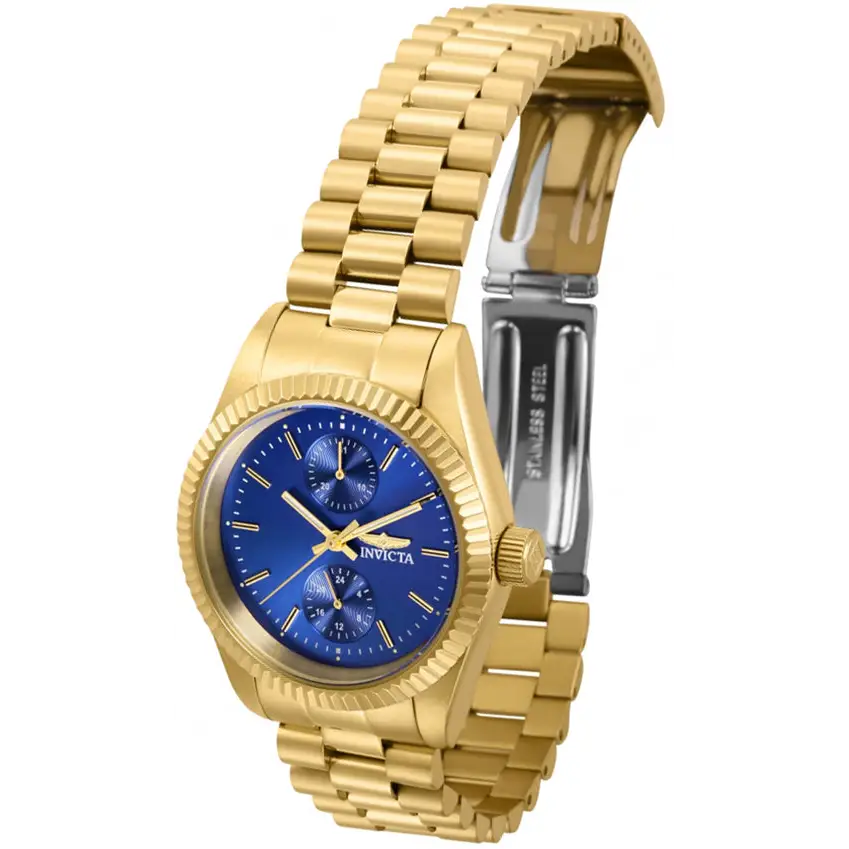 Invicta Women’s Specialty Quartz Blue Dial Gold Tone