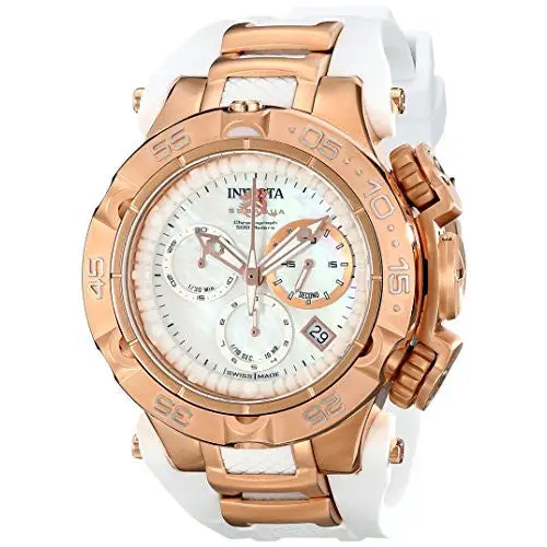 Invicta Women’s Subaqua Chronograph 500m Rose Gold White