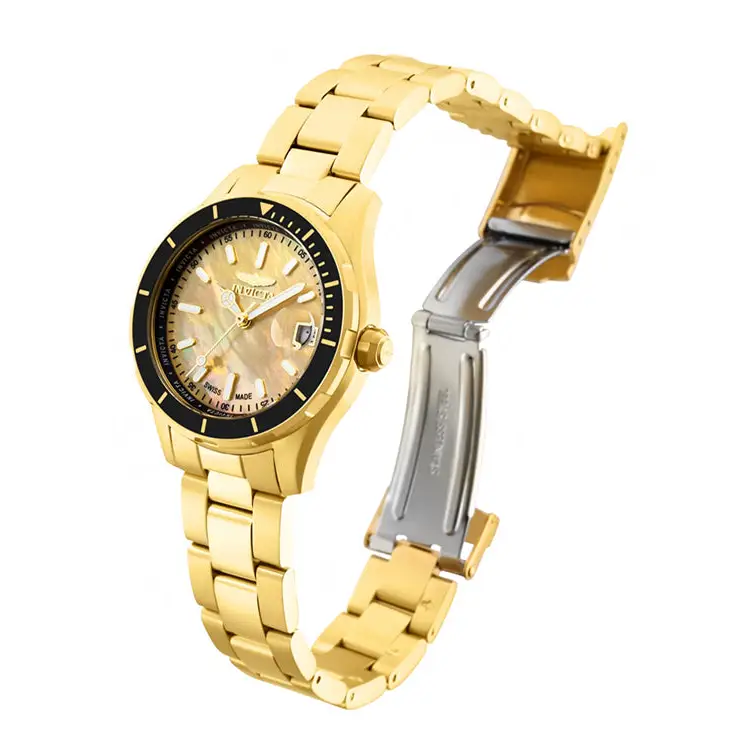 Invicta Women’s Swiss Quartz 100m MOP Gold Tone Stainless