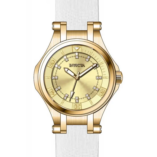 Invicta Women’s Wildflower 100m Gold Plated Case White