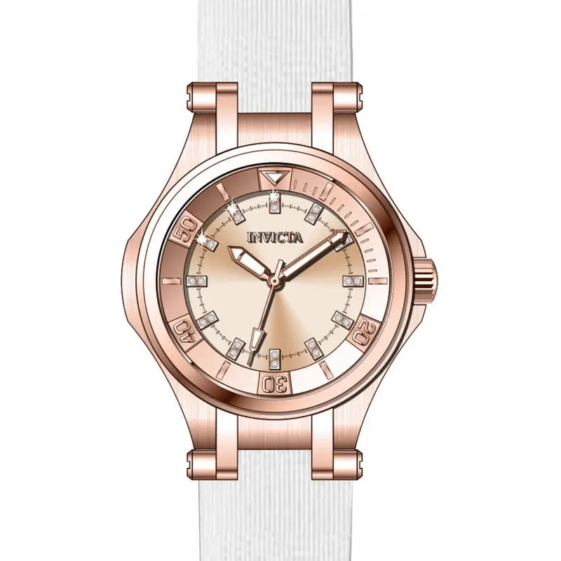 Invicta Women’s Wildflower 100m Rose Gold Plated White