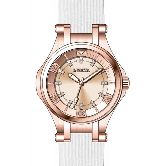 Invicta Women’s Wildflower 100m Rose Gold Plated White