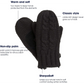Isotoner Women’s Chunky Cable Knit Mittens (Black) 30010 -