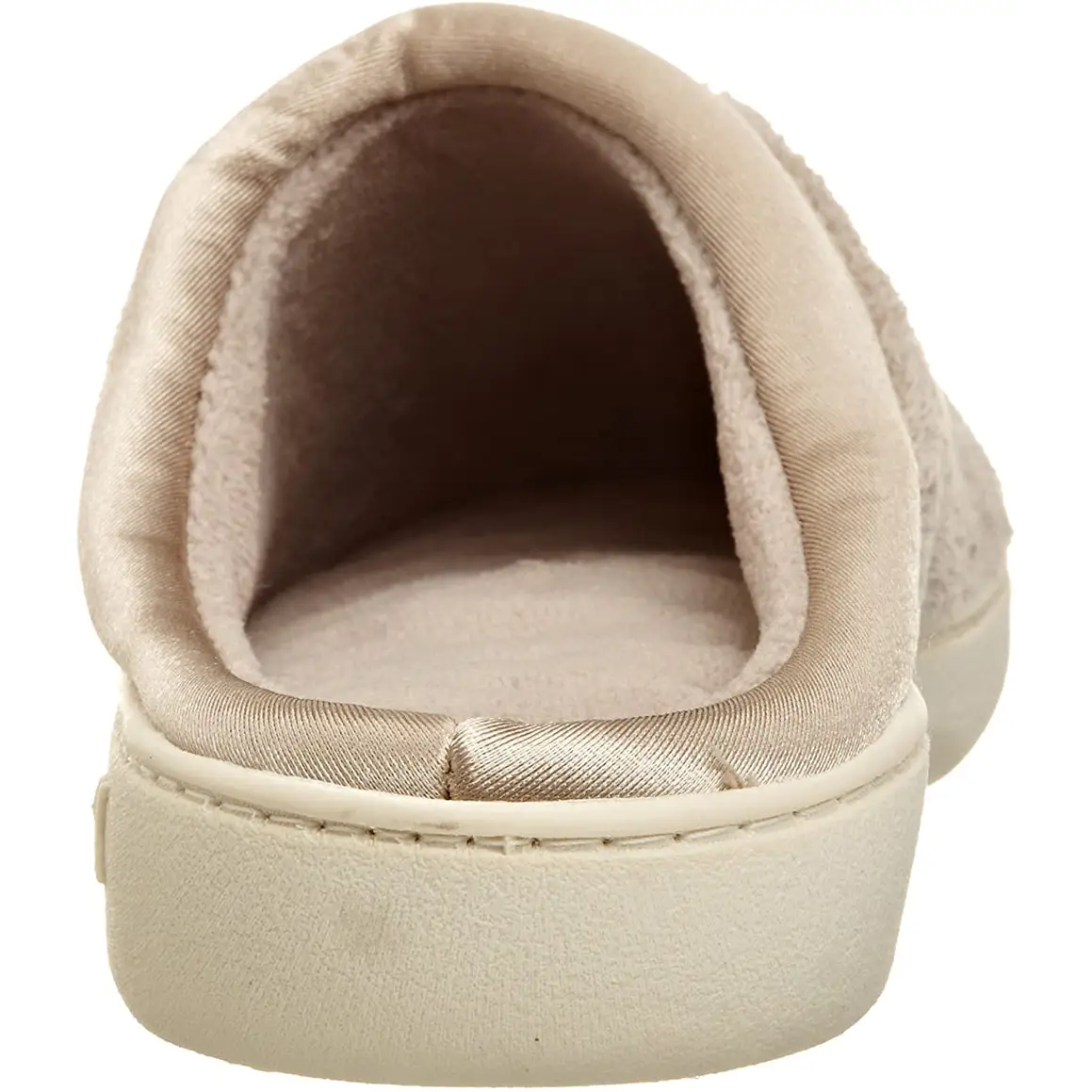 Isotoner Women’s Microterry Satin Cuff Clog (6.5-7 Taupe)