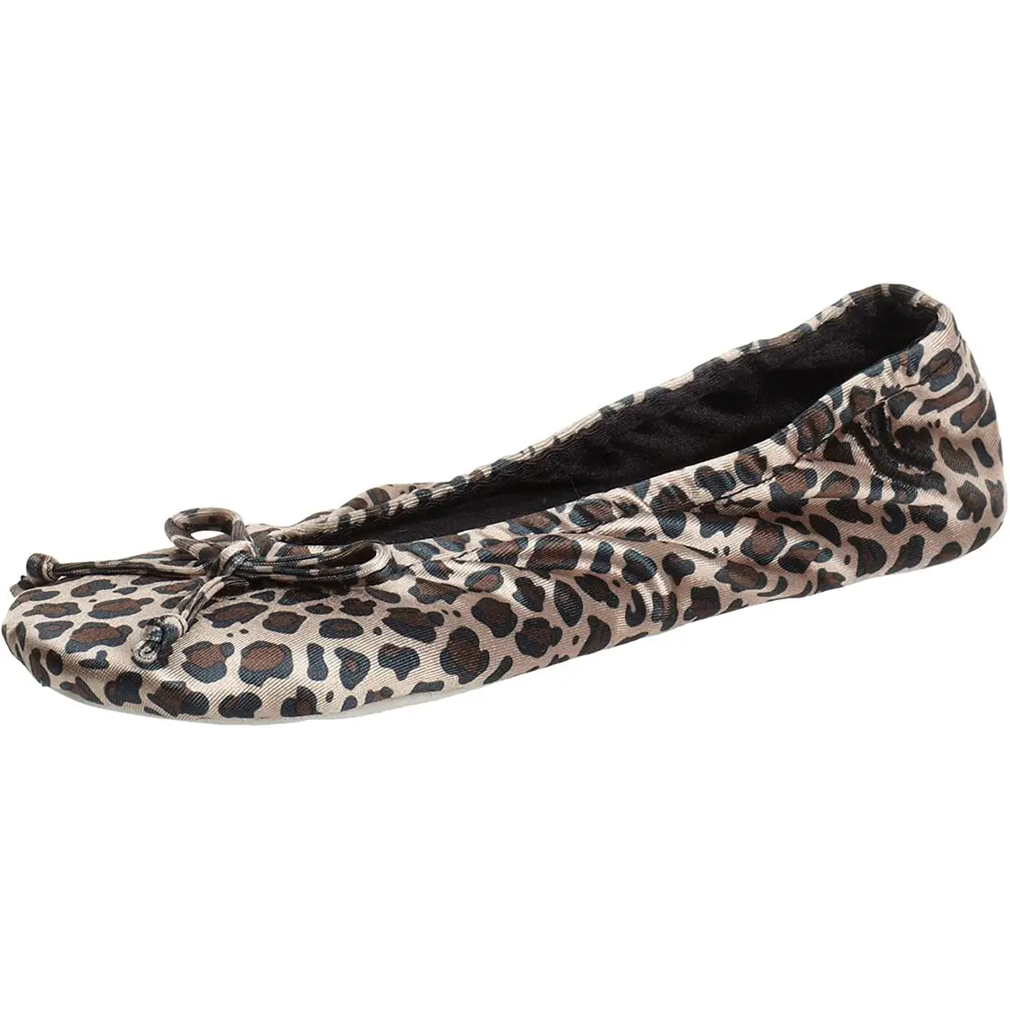 Isotoner Women’s Satin Ballerina Slippers w/ Soft Tie Bow