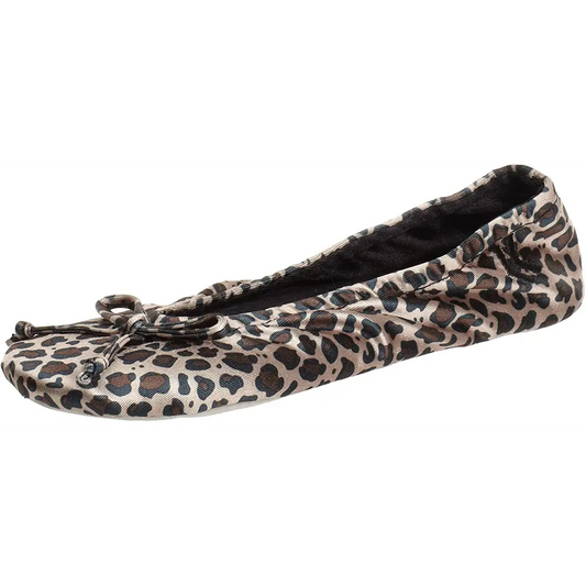 Isotoner Women’s Satin Ballerina Slippers w/ Soft Tie Bow