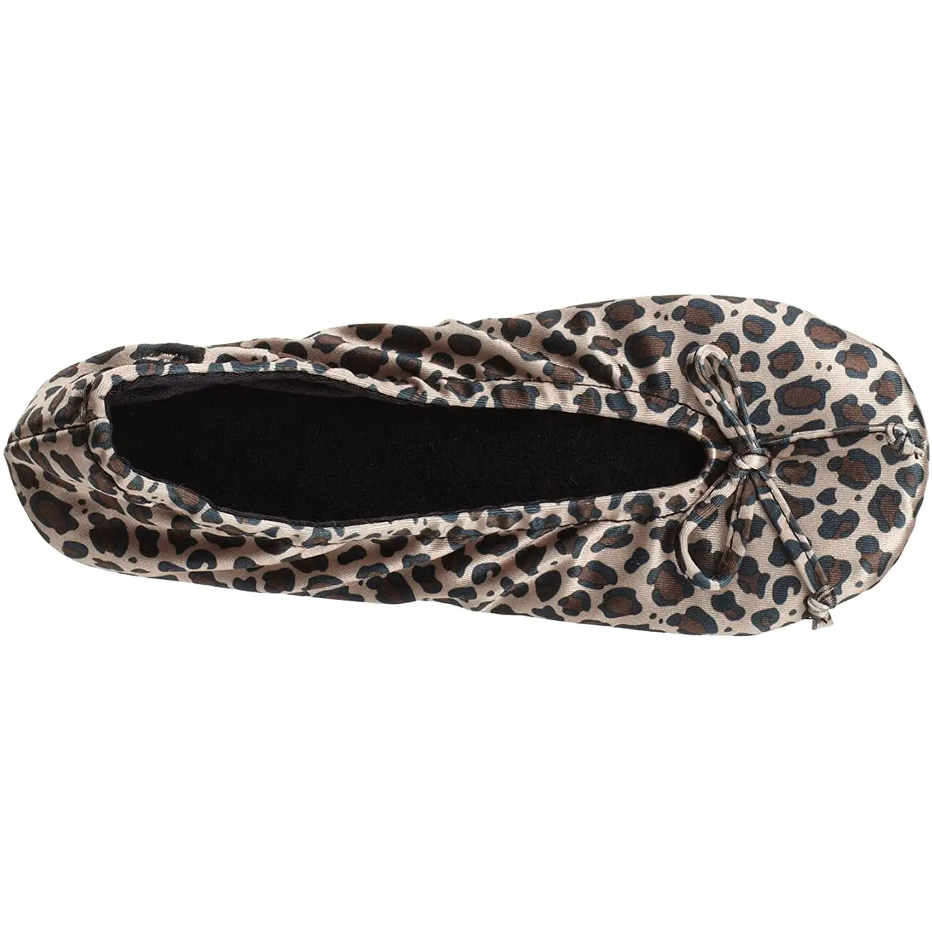 Isotoner Women’s Satin Ballerina Slippers w/ Soft Tie Bow