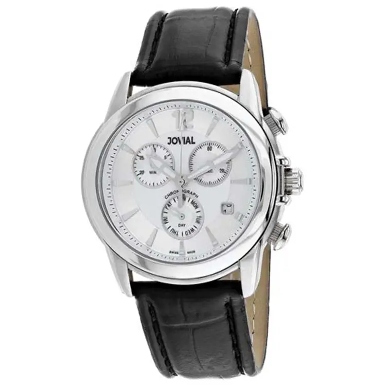 Jovial Men’s Classic 100m Stainless Steel/Black Leather