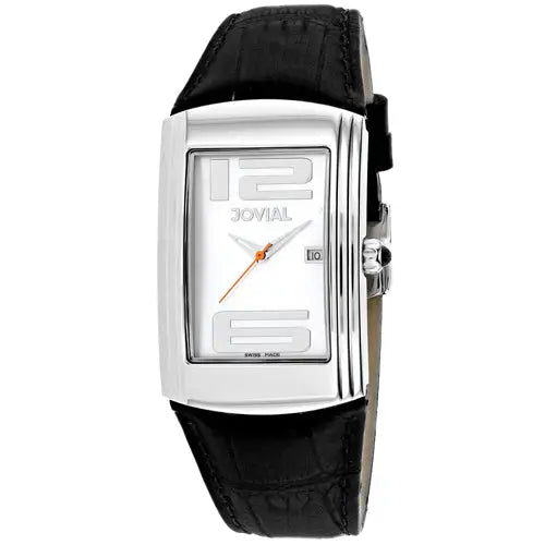 Jovial Men’s Classic Quartz Stainless Steel/Black Leather