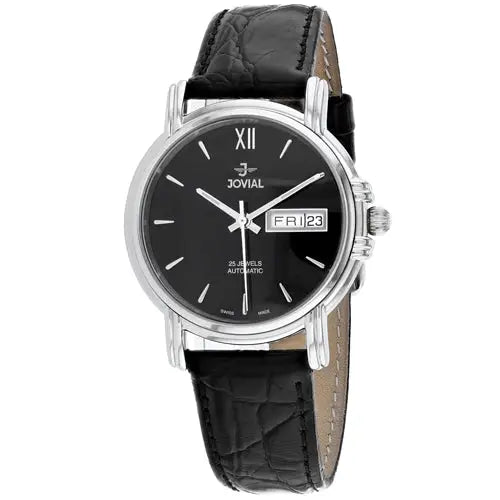 Jovial Women Classic Automatic Stainless Steel/Black Leather