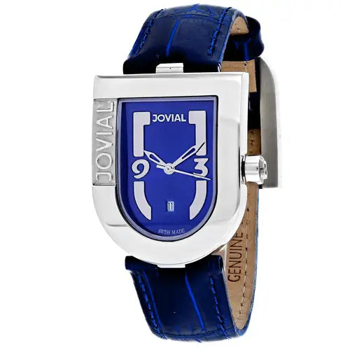 Jovial Women’s Classic Quartz Stainless Steel/Blue Leather