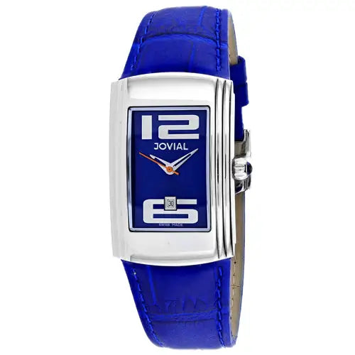 Jovial Women’s Classic Quartz Stainless Steel/Blue Leather