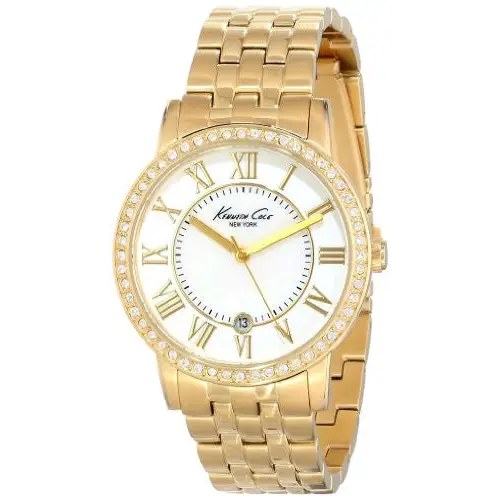 Kenneth Cole NY Women’s Crystal Accented Gold Tone Stainless