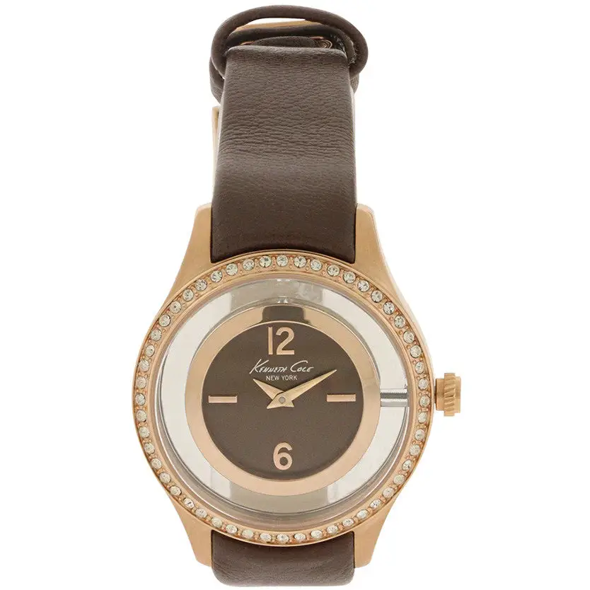 Kenneth Cole NY Women’s Crystal Accents Rose Gold x Brown