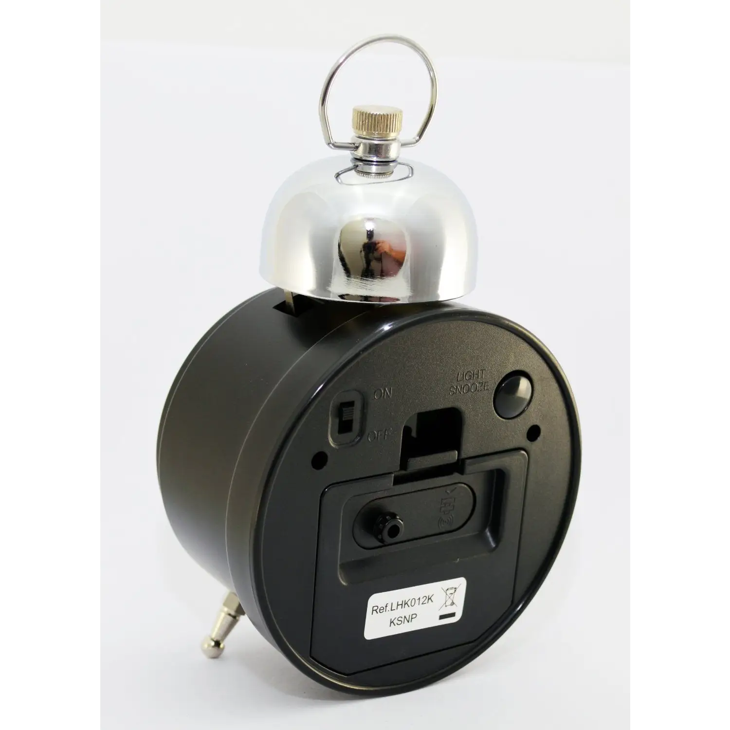 Lorus Black Single Silver Bell Alarm Clock LHK012K - alarm