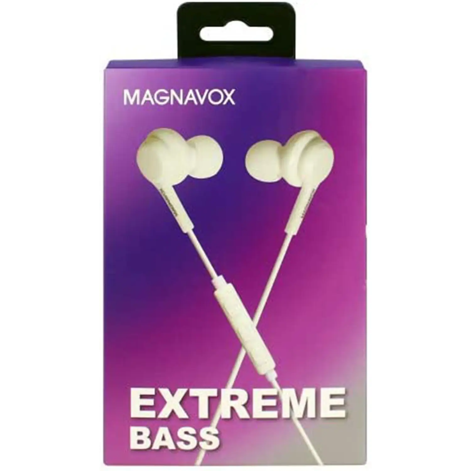 Magnavox Extreme Base Earbuds w/ Microphone (White)