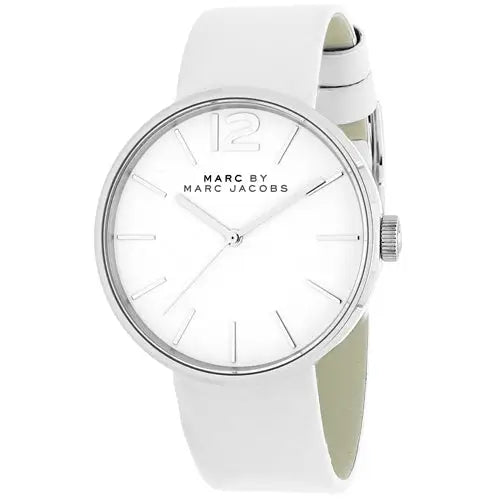 Marc Jacobs Women’s Peggy Stainless Steel White Leather