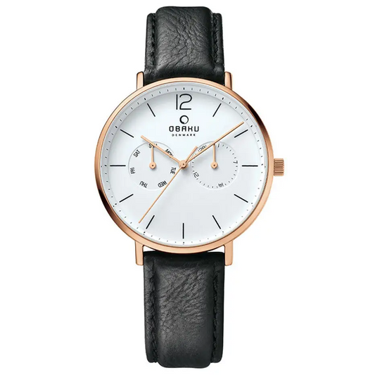 Men's Flod Black Leather Watch
