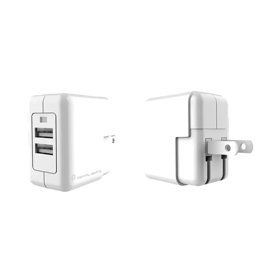 Mental Beats Dual USB 2.1 AMP White Home Charger 00579 -