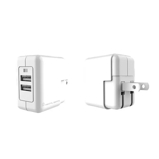 Mental Beats Dual USB 2.1 AMP White Home Charger 00579 -