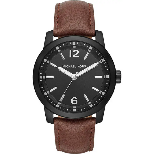 Michael Kors Men’s Vonn Quartz Black Stainless Steel/Brown