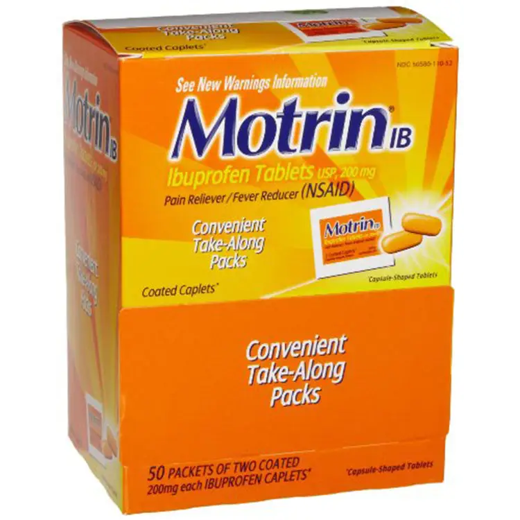 Motrin IB - Ibuprofen Tablets Two Tablets Per Packet 50