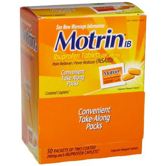 Motrin IB - Ibuprofen Tablets Two Tablets Per Packet 50