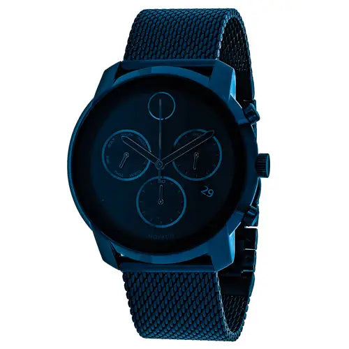 Movado Men’s Bold Quartz Chrono Blue Stainless Steel Mesh