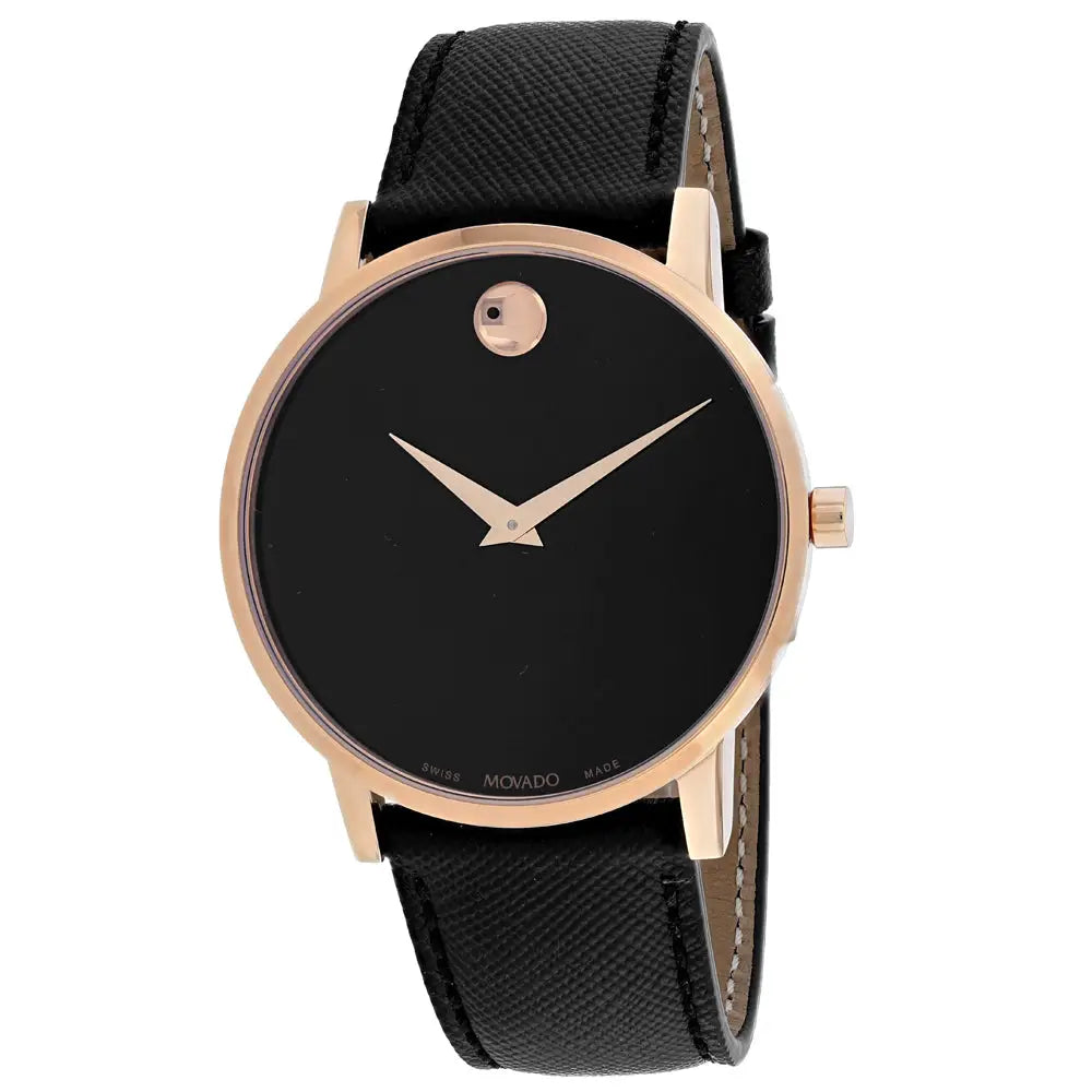 Movado Men’s Museum Sport Stainless Steel Black Leather
