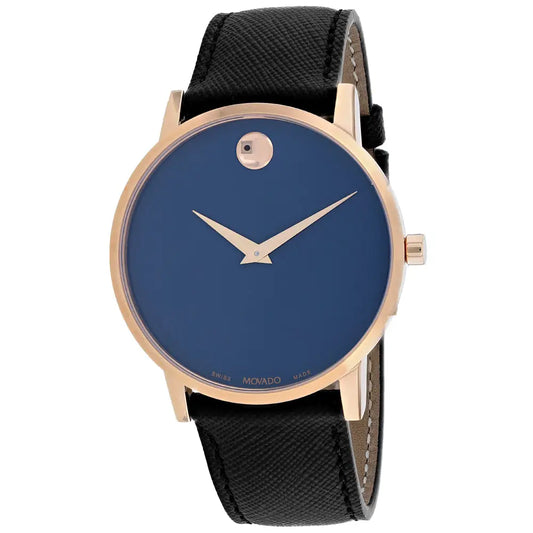 Movado Men’s Museum Sport Stainless Steel Black Leather