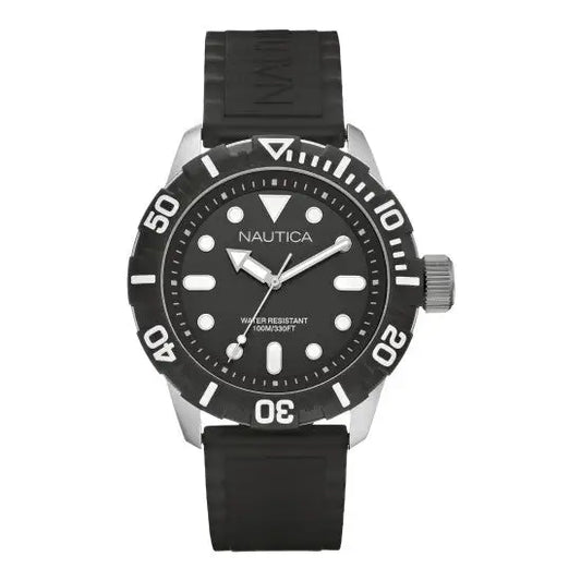 Nautica Men’s Analog Quartz 100m Stainless Steel Black Jelly