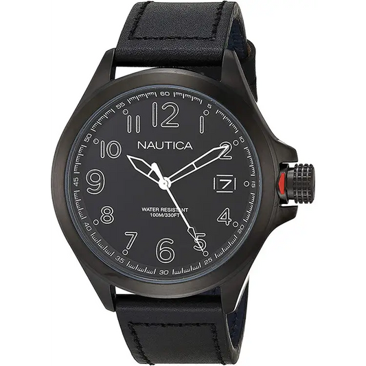 Nautica Mens Glen Park Quartz 100m Black Stainless