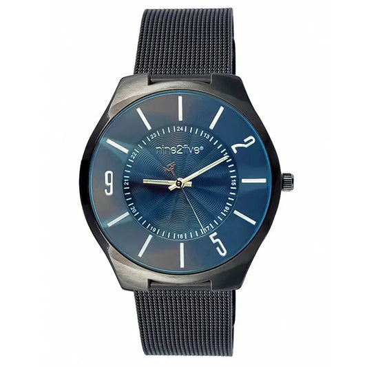 Nine2Five Men’s Neat Quartz Black Stainless Steel Mesh Watch