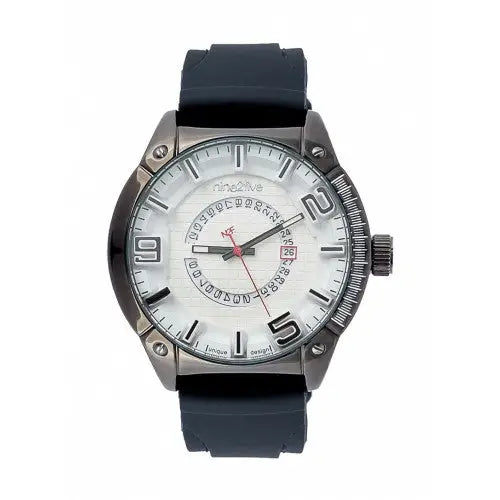 Nine2Five Men’s Preciseness Analog Quartz Black Silicone