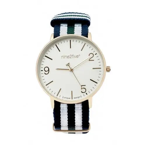 Nine2Five Men’s Regatta Analog Quartz Blue White Green Nylon