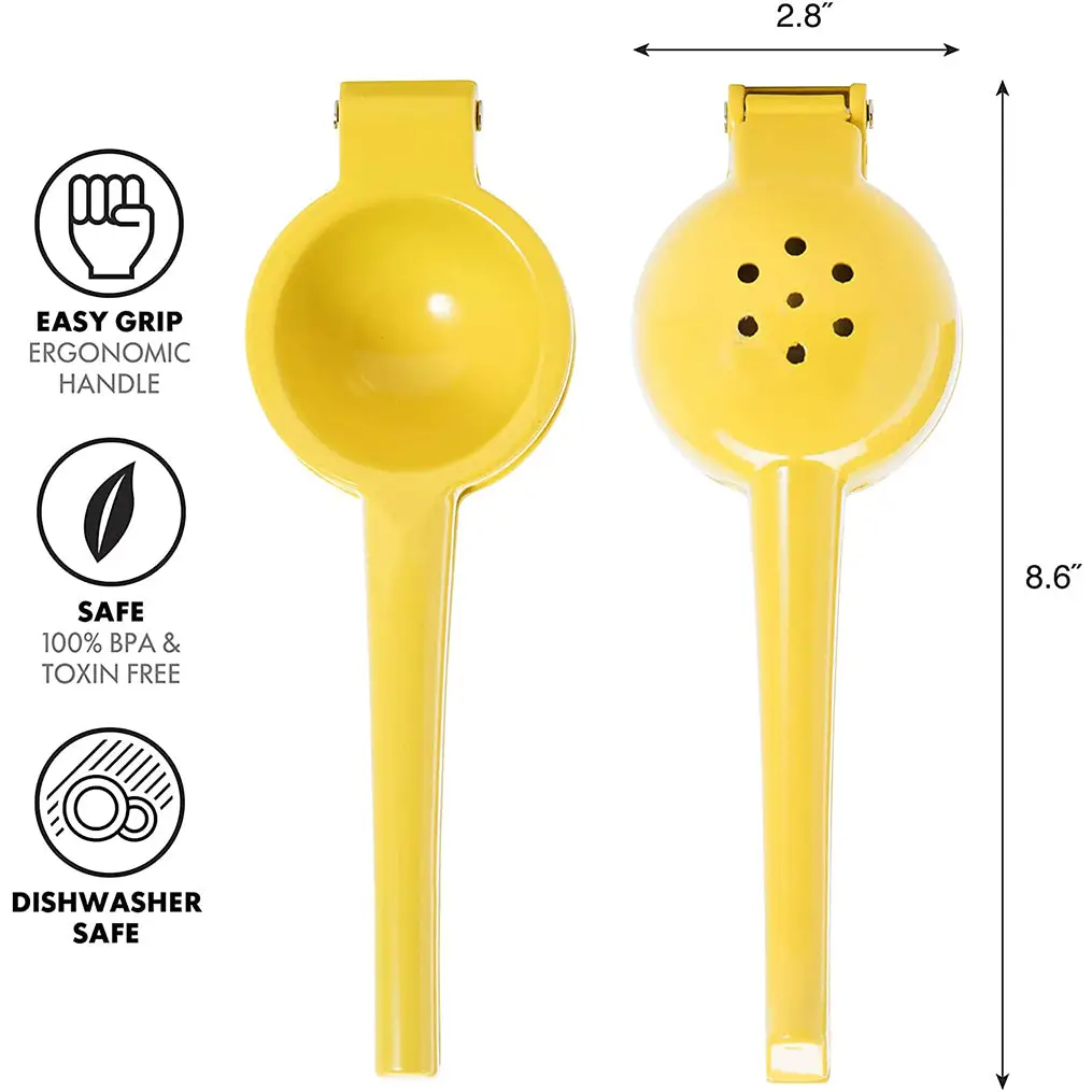 Oggi Aluminum Manual Lemon Citrus Squeezer/Juicer (Yellow)