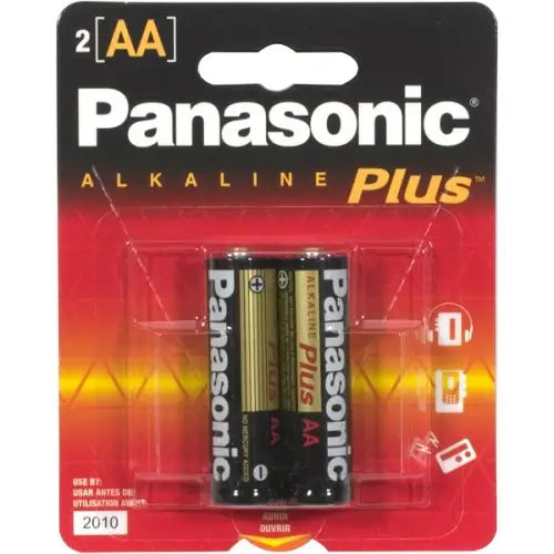 Panasonic AA Alkaline Plus Battery Retail Pack - 2 Pack -