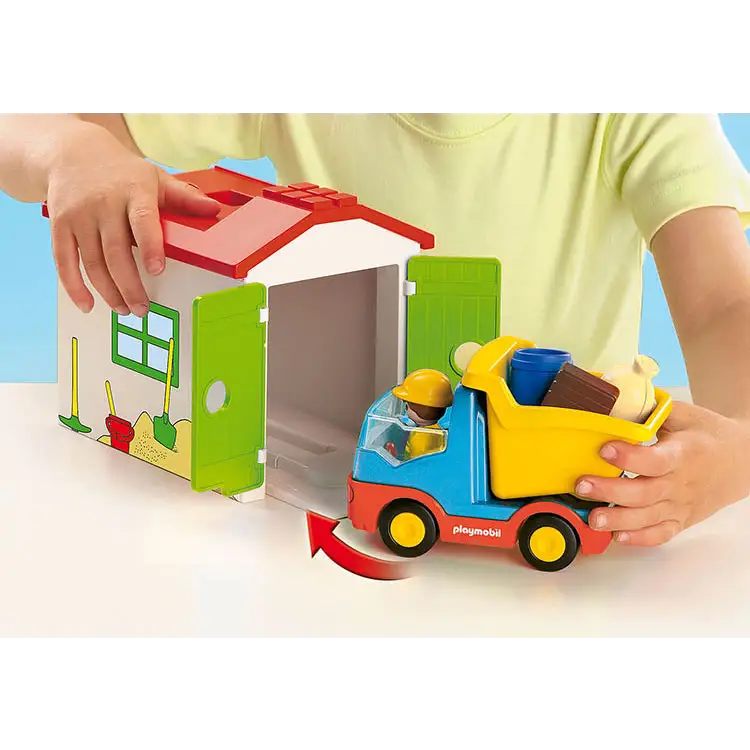 Playmobil 1.2.3 Dump Truck with Sorting Garage 70184 (for