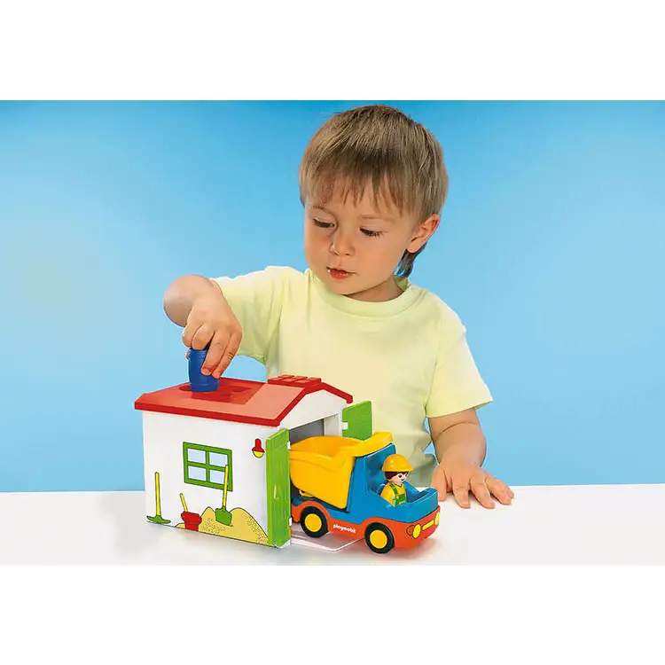 Playmobil 1.2.3 Dump Truck with Sorting Garage 70184 (for