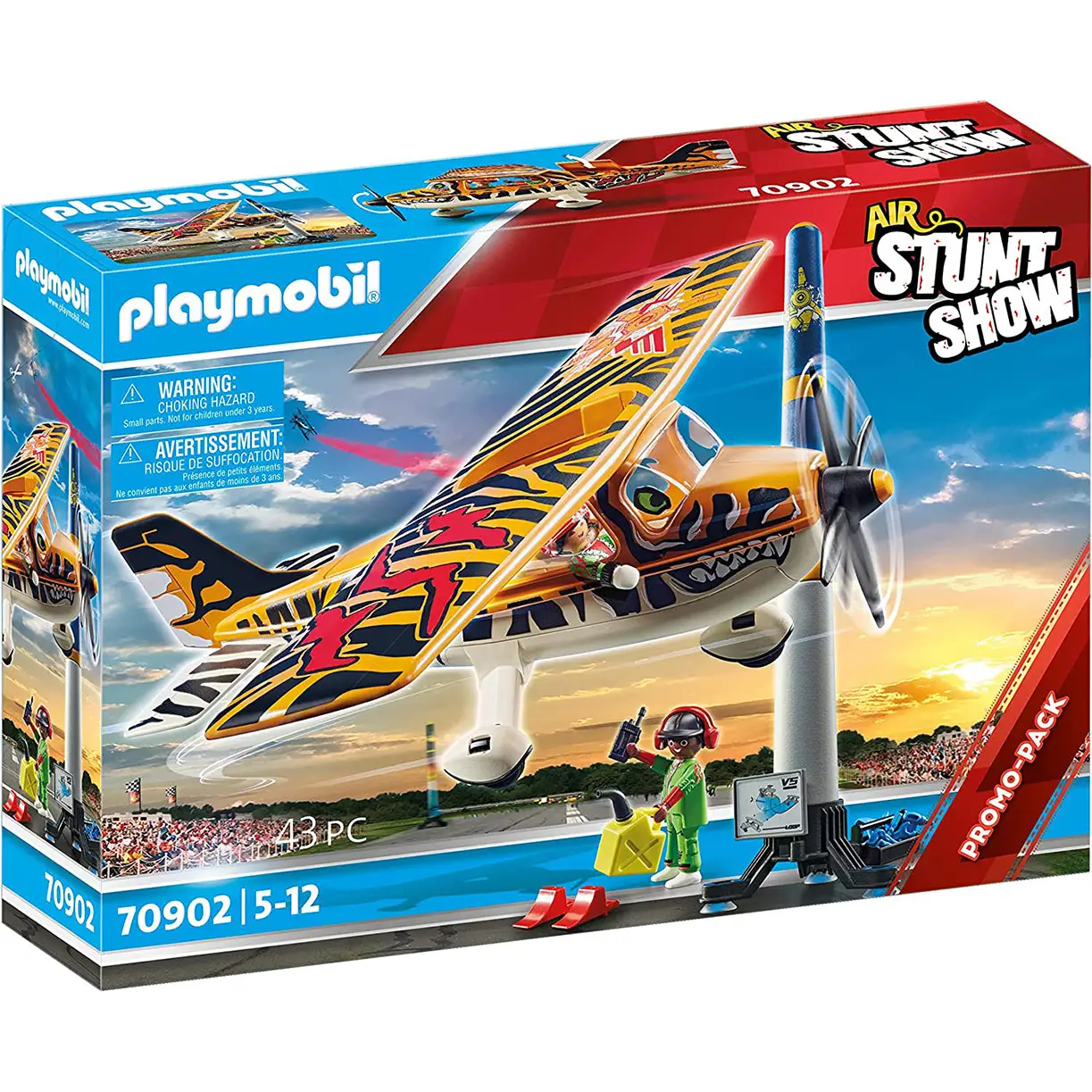 Playmobil Air Stunt Show Tiger Propeller Plane 70902 (For