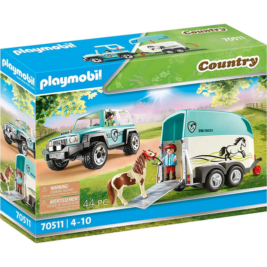 Playmobil Car with Pony Trailer 70511 (for Kids 4 to 10