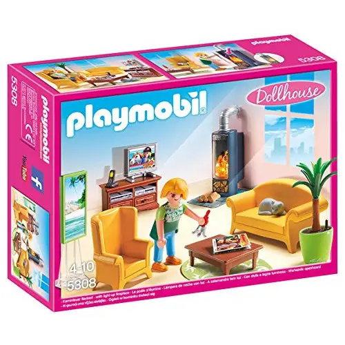 Playmobil Dollhouse Living Room Set with Fireplace 5308 (for