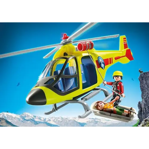 PLAYMOBIL Mountain Rescue Helicopter Playset - toys