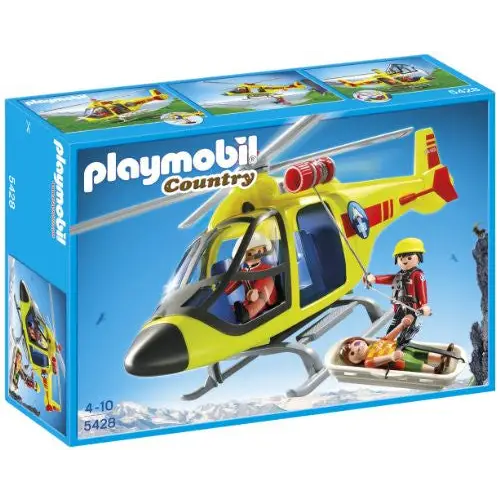 PLAYMOBIL Mountain Rescue Helicopter Playset - toys