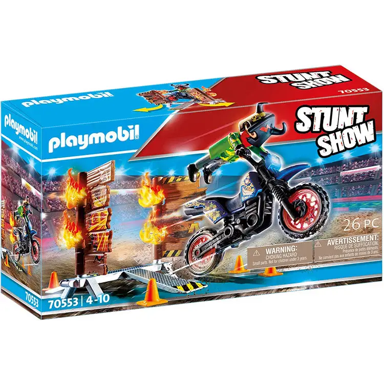 Playmobil Stuntshow - Motocross with Fiery Wall 70553 (for