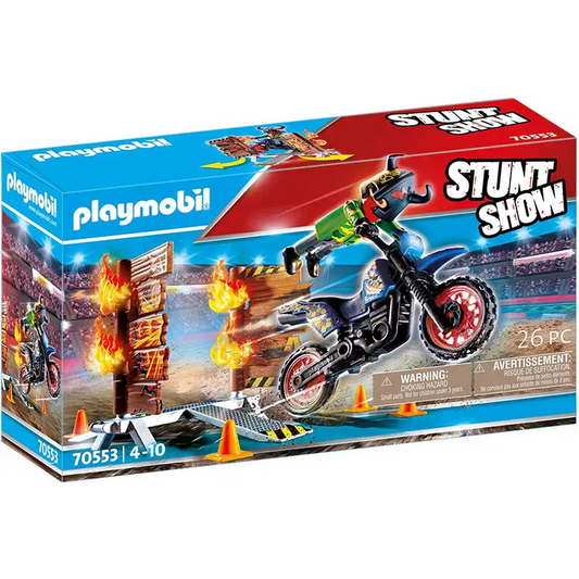 Playmobil Stuntshow - Motocross with Fiery Wall 70553 (for