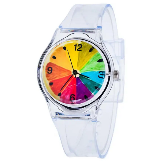 PlumTone Girls’ Analog Quartz Clear Resin Watch 100109 -