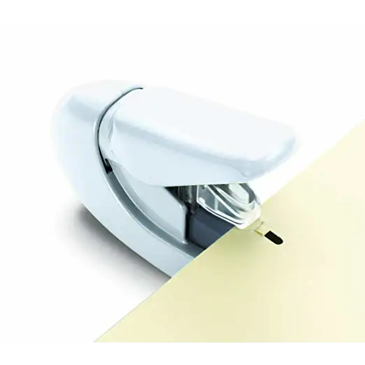 Plus Paper Clinch Staple Free Compact Stapler Glossy White