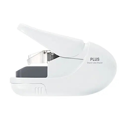 Plus Paper Clinch Staple Free Compact Stapler Glossy White